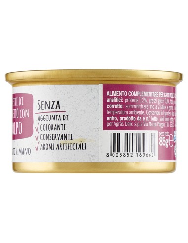 Adoc Cibo Umido per Gatti Adulti con Ingredienti Naturali MIX MARE - 24 lattine da 85gr