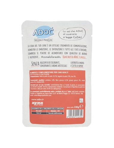 ADoC Dog Chien Poulet aux Foies - 20 Sachets de 100gr - Pet Food