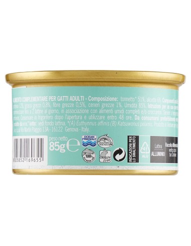 Adoc Cibo Umido per Gatti Adulti MIX NO GRAIN Gamberetti e Alicette - 24 lattine da 85gr