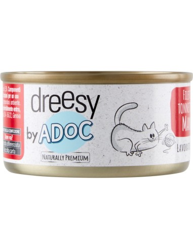 Dreesy by ADoC Cat Gatto Tonnetto con Manzo - 24 Lattine da 85gr - Alimenti per Animali
