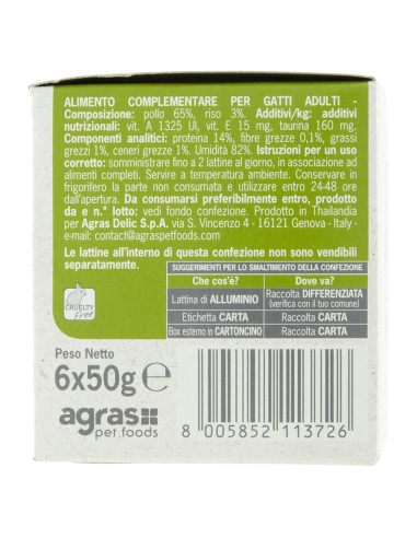 ADoC Cat Cat MP Pollo Natural - 8 Cajas de 6 Latas de 50gr - Alimento para Mascotas