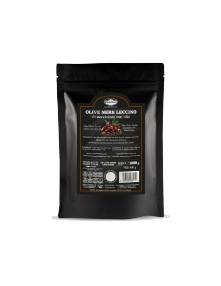 Olive Nere Leccino denocciolate con olio 1000 gr - Castellani