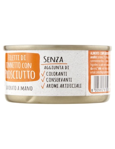 ADoC Cat Cibo Umido per Gatti MIX OCEANO VOLUPTAS Tonnetto con Gamberetti Polpo Alicette Prosciutto - 24 Lattine da 85gr