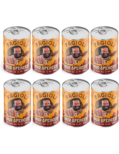 Fagioli NERI TEX MEX alla Bud Spencer Piccanti - 8 Barattoli da 400g