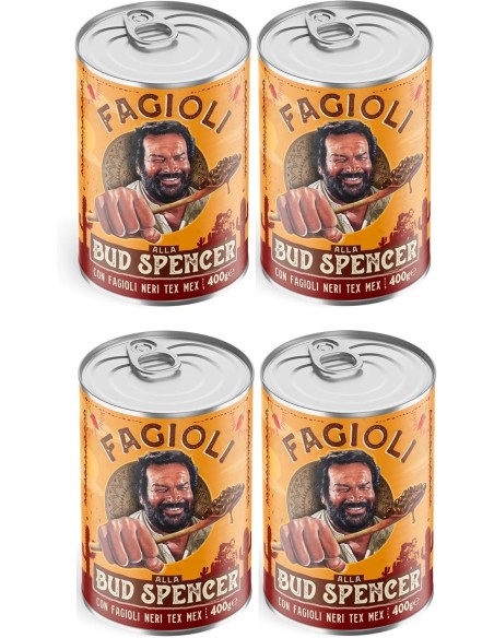 Fagioli NERI TEX MEX alla Bud Spencer Piccanti - 4 Barattoli da 400g