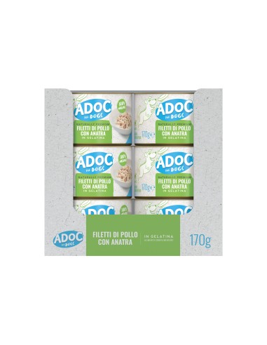 ADoC Dog Cane Hähnchenfilets mit Ente - 24 170gr Dosen - Tiernahrung