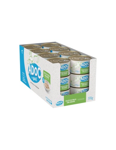 ADoC Dog Cane Chicken Filetes con pato - 24 Latas de 170gr - Alimento para mascotas