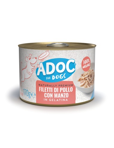 ADoC Alimento para perros MIX 4 Atún Pollo Carne Pato - 24 latas 170gr - Petfood