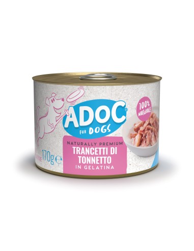 ADoC Hundefutter für Hunde MIX 4 Thunfisch Huhn Rindfleisch Ente - 24 Dosen 170gr - Petfood