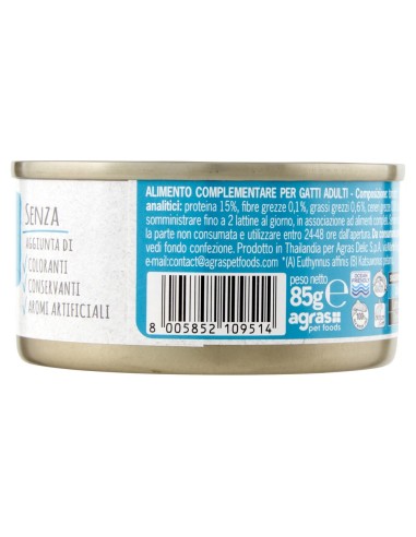 24 Lattine DA 85 gr ADoC Cat Gatto Cibo Umido per Gatti SHELTER BOX - Gamberetti Alicette Prosciutto Tonnetto