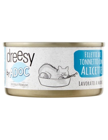 MIX 24 Lattine DA 85 gr ADoC Cat Gatto Cibo Umido per Gatti SHELTER BOX - 12 Alicette BIANCHETTI, 8 GAMBERETTI, 4 SPIGOLA