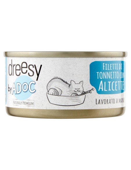 MIX 24 Lattine DA 85 gr ADoC Cat Gatto Cibo Umido per Gatti SHELTER BOX MIX MARE - 12 Alicette BIANCHETTI, 8 GAMBERETTI, 4 SPIGO