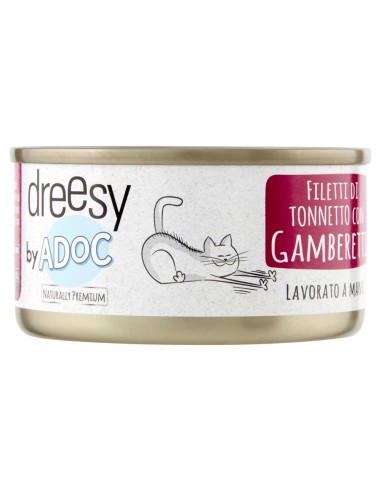 MIX 24 Lattine DA 85 gr ADoC Cat Gatto Cibo Umido per Gatti SHELTER BOX MIX MARE - 12 Alicette BIANCHETTI, 8 GAMBERETTI, 4 SPIGO