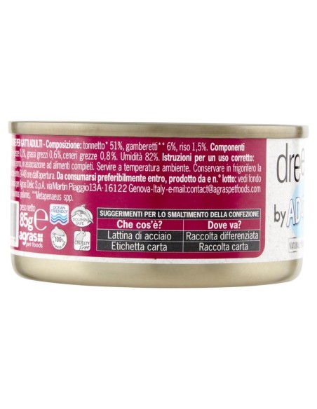 MIX 24 Lattine DA 85 gr ADoC Cat Gatto Cibo Umido per Gatti SHELTER BOX MIX MARE - 12 Alicette BIANCHETTI, 8 GAMBERETTI, 4 SPIGO