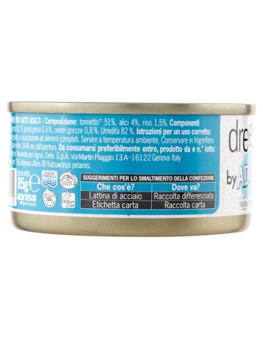 MIX 24 Lattine DA 85 gr ADoC Cat Gatto Cibo Umido per Gatti SHELTER BOX MIX MARE - 12 Alicette BIANCHETTI, 8 GAMBERETTI, 4 SPIGO