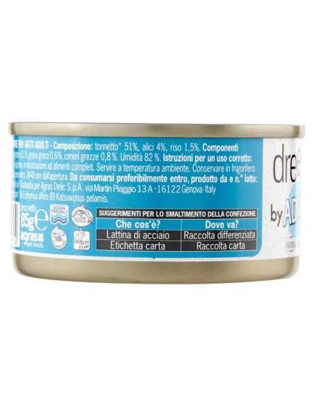 MIX 24 Lattine DA 85 gr ADoC Cat Gatto Cibo Umido per Gatti SHELTER BOX - 12 Alicette BIANCHETTI, 8 GAMBERETTI, 4 SPIGOLA