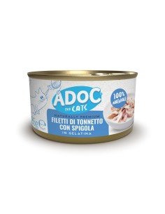 ADoC Cat Gatto Tonnetto con Spigola - 24 Lattine da 85gr - Alimenti per Animali