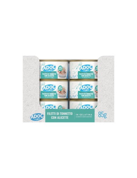 ADoC Cat Cat Atún con Anchoas - 24 Latas de 85gr - Alimento para mascotas