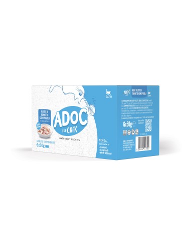 ADoC Cat Gatto MP Tonnetto con Spigola - 8 Box da 6 Lattine da 50gr - Alimenti per Animali