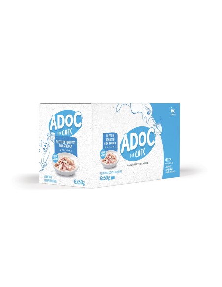 ADoC Cat Gatto MP Tonnetto con Spigola - 8 Box da 6 Lattine da 50gr - Alimenti per Animali