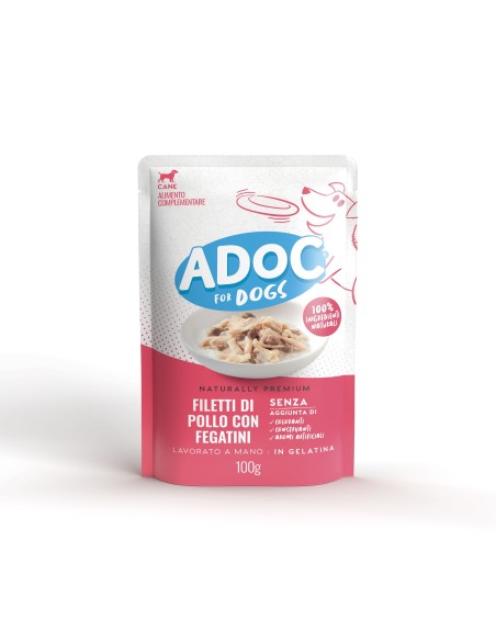 ADoC Dog Dog Chicken with Livers - 20 Sachets of 100gr - Pet Food