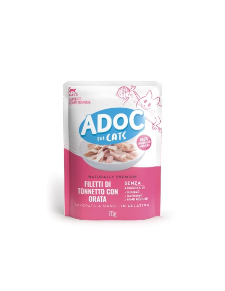 ADoC Cat Cat Atún con Besugo - 20 Sobres de 70gr - Alimento para mascotas