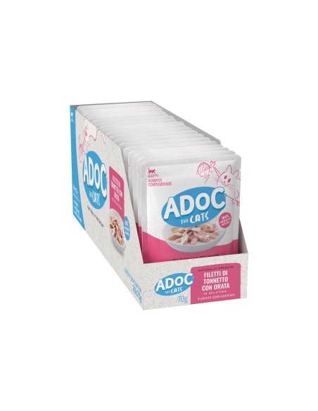 ADoC Cat Cat Atún con Besugo - 20 Sobres de 70gr - Alimento para mascotas