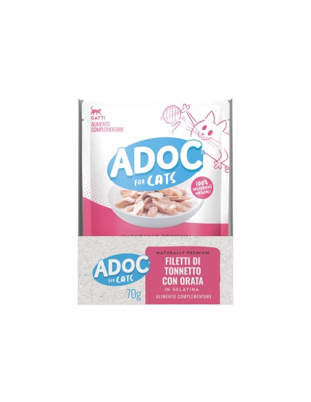 ADoC Cat Cat Atún con Besugo - 20 Sobres de 70gr - Alimento para mascotas