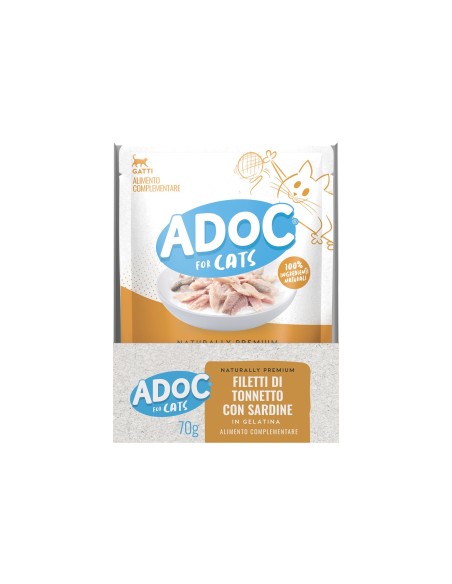 ADoC Cat Cat Atún con Sardinas - 20 Sobres de 70gr - Alimento para mascotas