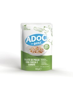 ADoC Dog Cane Pollo con Zucca e Carote - 20 Bustine da 100gr - Alimenti per Animali