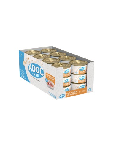 ADoC Cat Cat Atún con Jamón - 24 Latas de 85gr - Alimento para mascotas