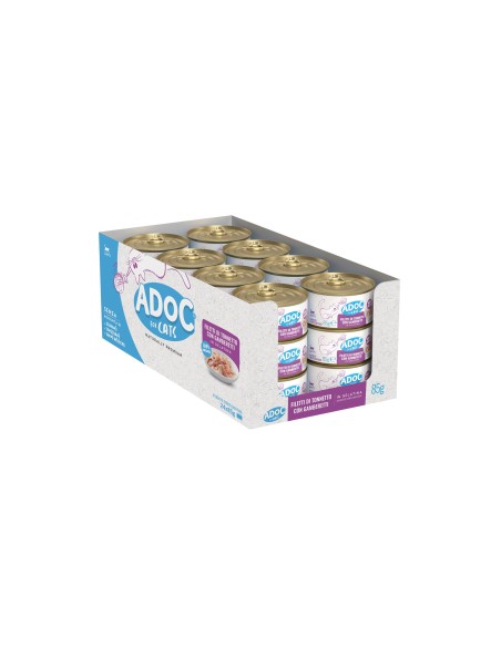 ADoC Cat Gatto Tonnetto con Gamberetti - 24 Lattine da 85gr - Alimenti per Animali