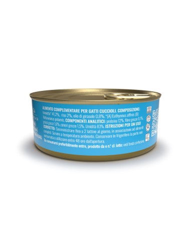 Adoc - Cibo Umido per Gatti Adulti con Ingredienti Naturali - Teneri trancetti di Tonnetto - 10 confezioni da 4 lattine da 50gr